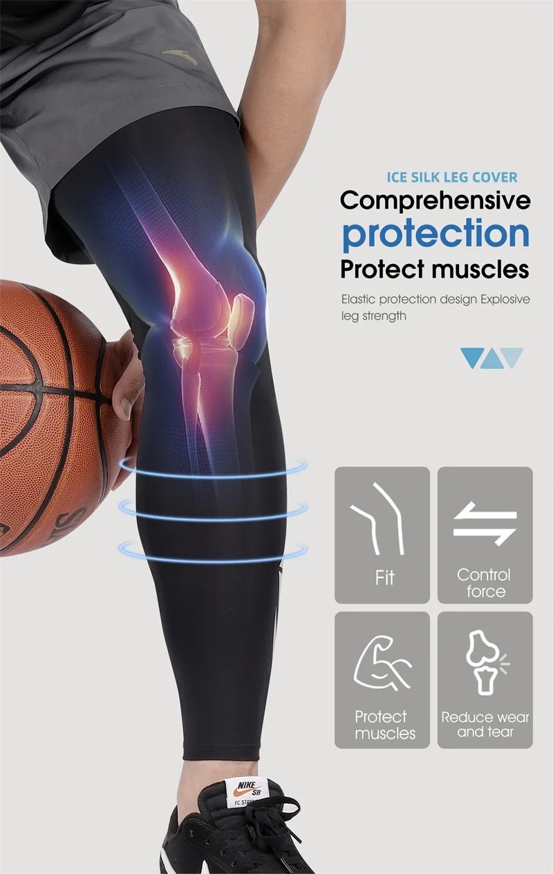 Compression Leg Sleeves UV Protection Sports Cycling Bike Gym Fitness Body Gift