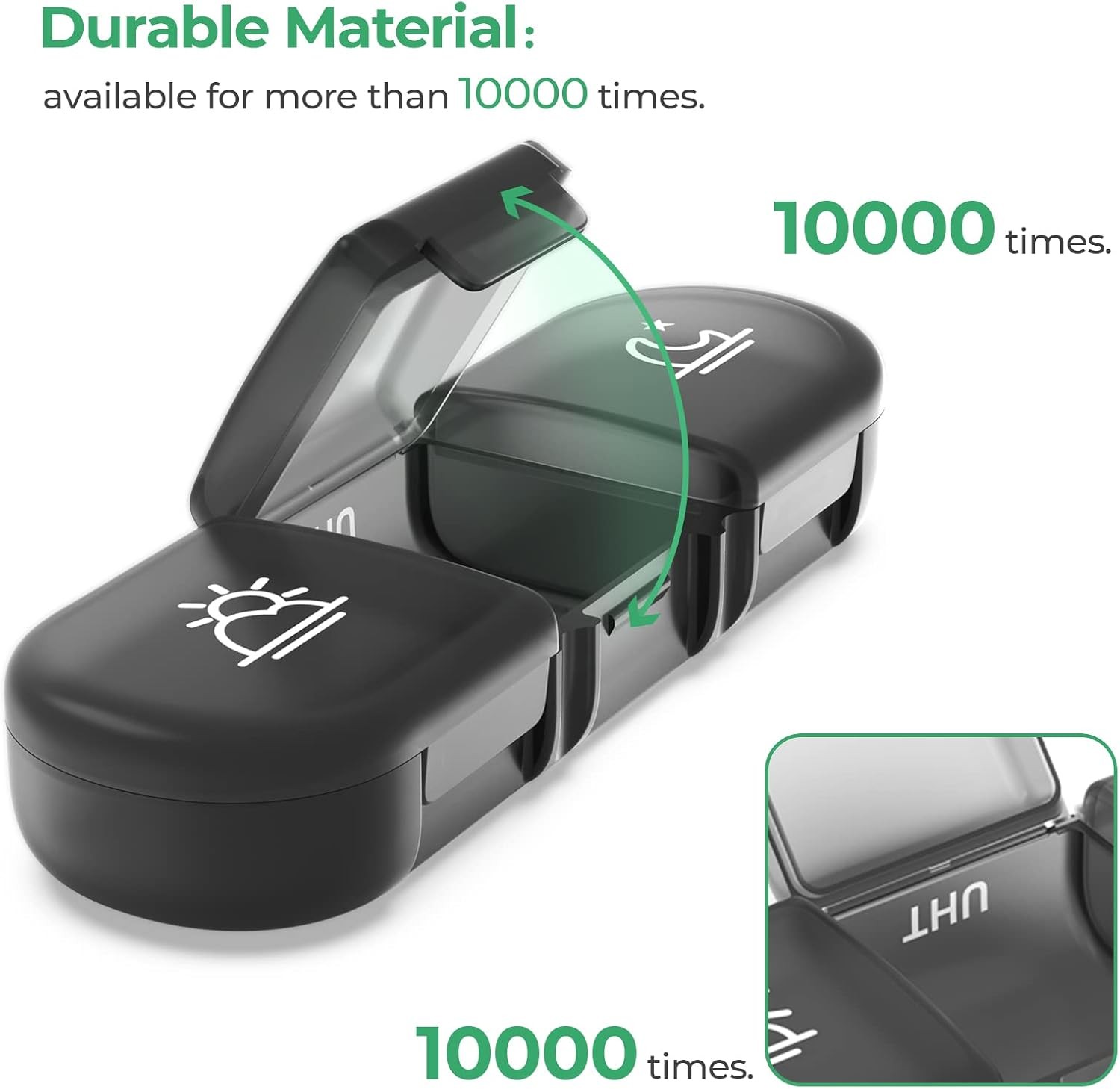 Weekly Pill Box Organizer Pill Case Medicine Planner 3 Times A Day Easy to Clean