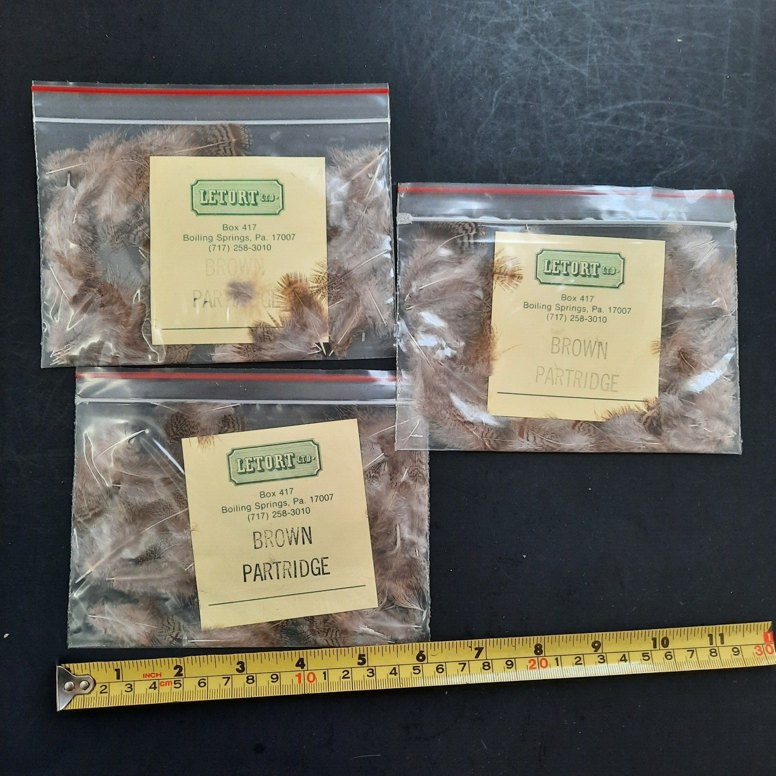 Three packs Brown and Gray Partridge Soft Hackle Feathers