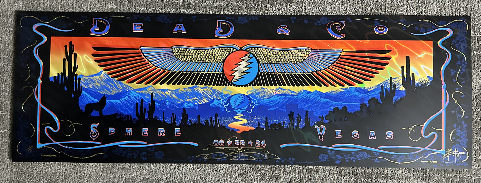 DEAD & COMPANY SPHERE VEGAS FOIL 2024 ORIG SILKSCREEN CONCERT POSTER BIFFLE LAVA