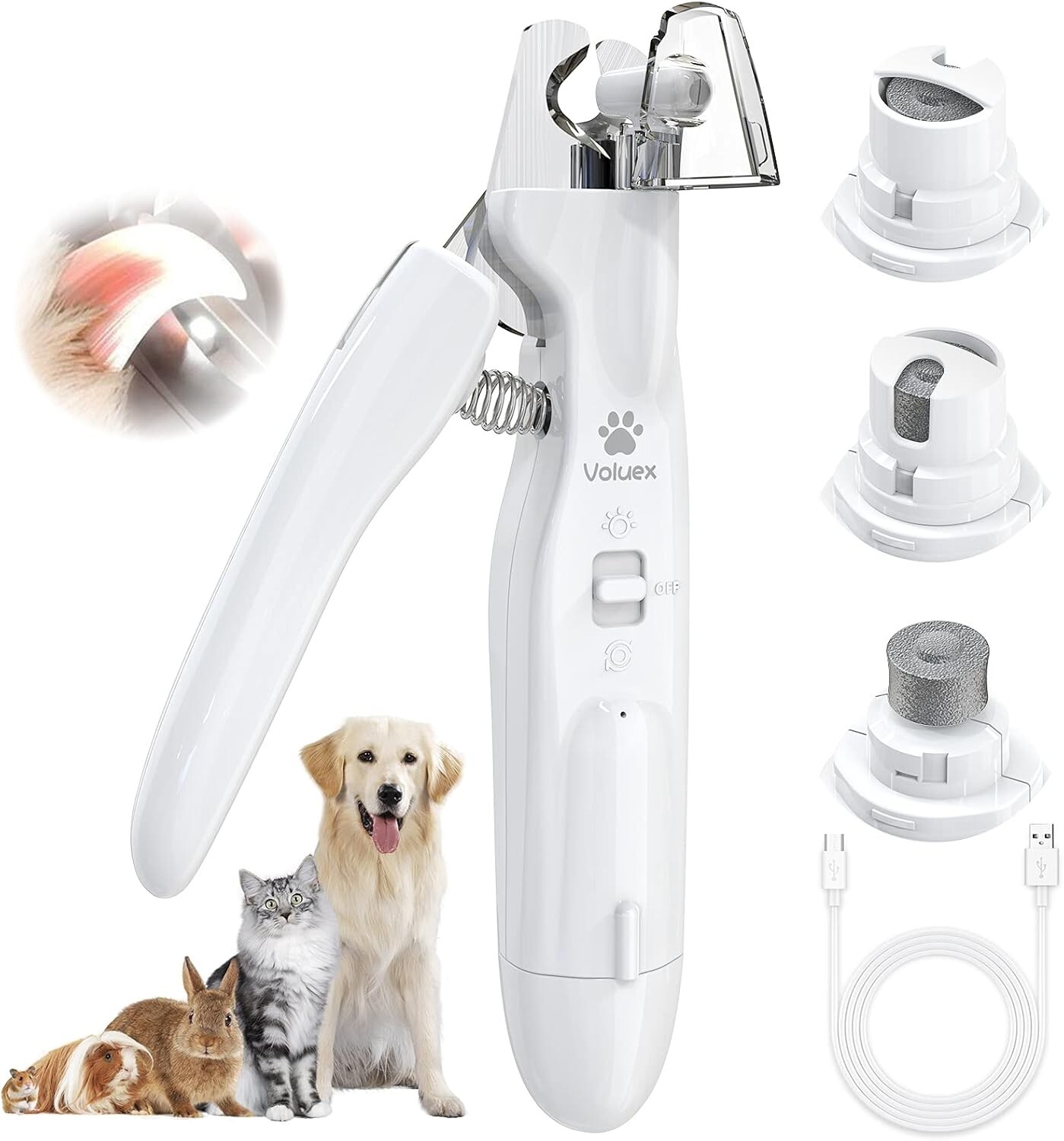 2 in 1 Electric Dog Nail Grinder and Clipper Rechargeable Pet Toenail Clippers