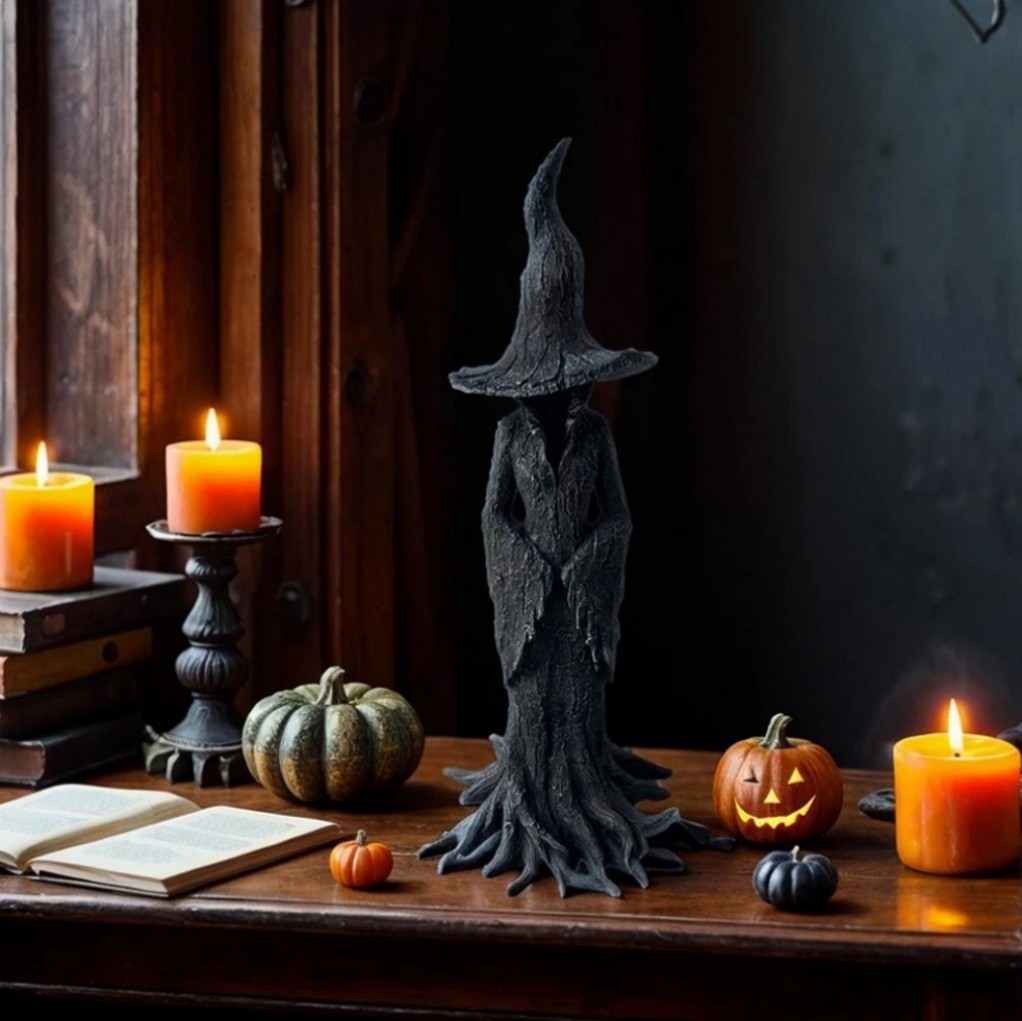 1 Pack Cracker Barrel Tree Witch Statue 2025 30 cm Halloween Decor - New in Box