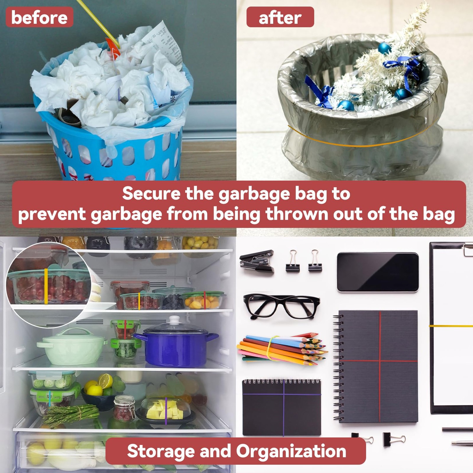 Extra Large Rubber Bands Heavy Duty Jumbo Elastic 150 Pack