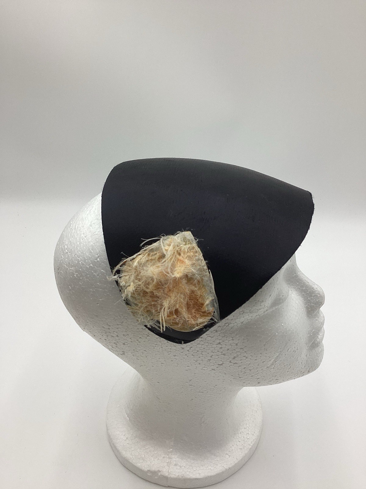 Vintage Style Black Avant Garde Hat-Textured Side Insets