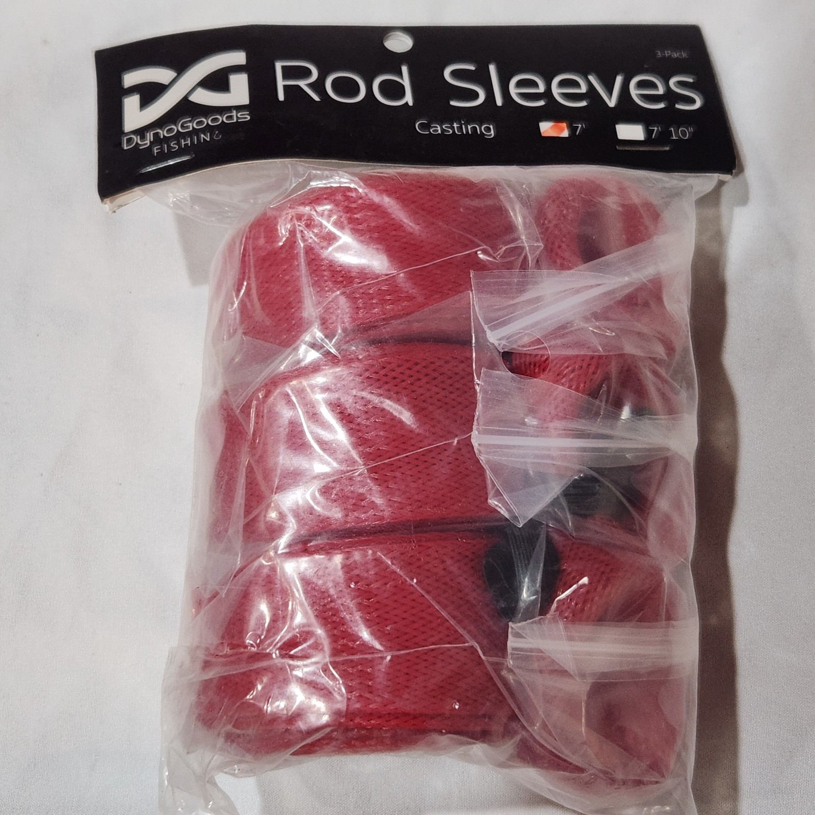 Casting Rod Protector/Sock Fishing Pole Sleeve Sock 7ft Red 3 Pack NEW 1014