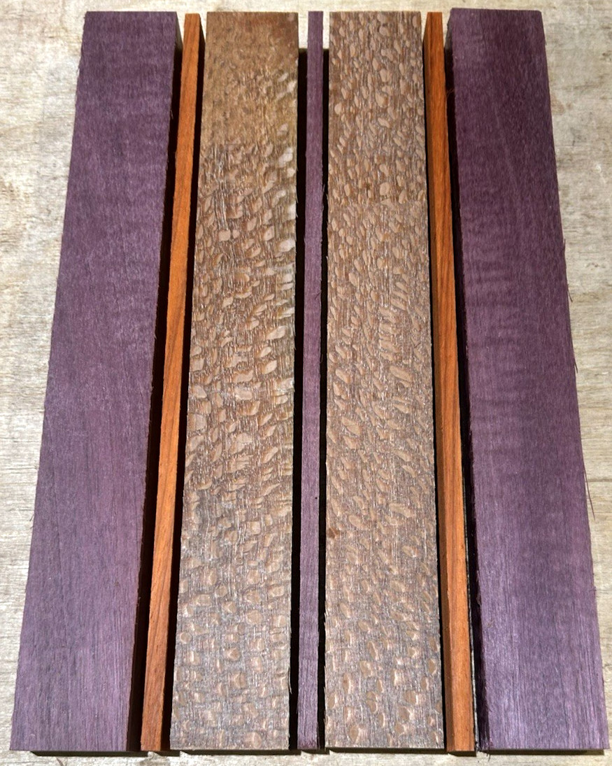 7 PIECE EXOTIC PADAUK LEOPARDWOOD PURPLEHEART MINI CUTTING BOARD KIT WOOD LUMBER