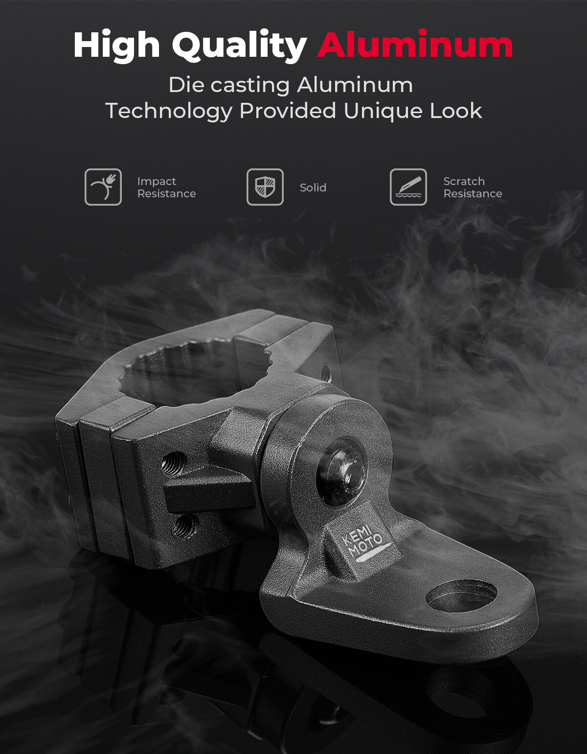 KEMIMOTO 2PC 7/8-9/8" ATV Flag Whip Light Mount Brackets for Yamaha Can-Am