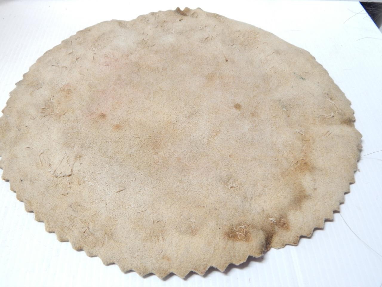 ANTIQUE WOODLANDS CREE / CHIPPEWA INDIAN BEADED BRAIN TANNED HIDE MAT -c1890-20s