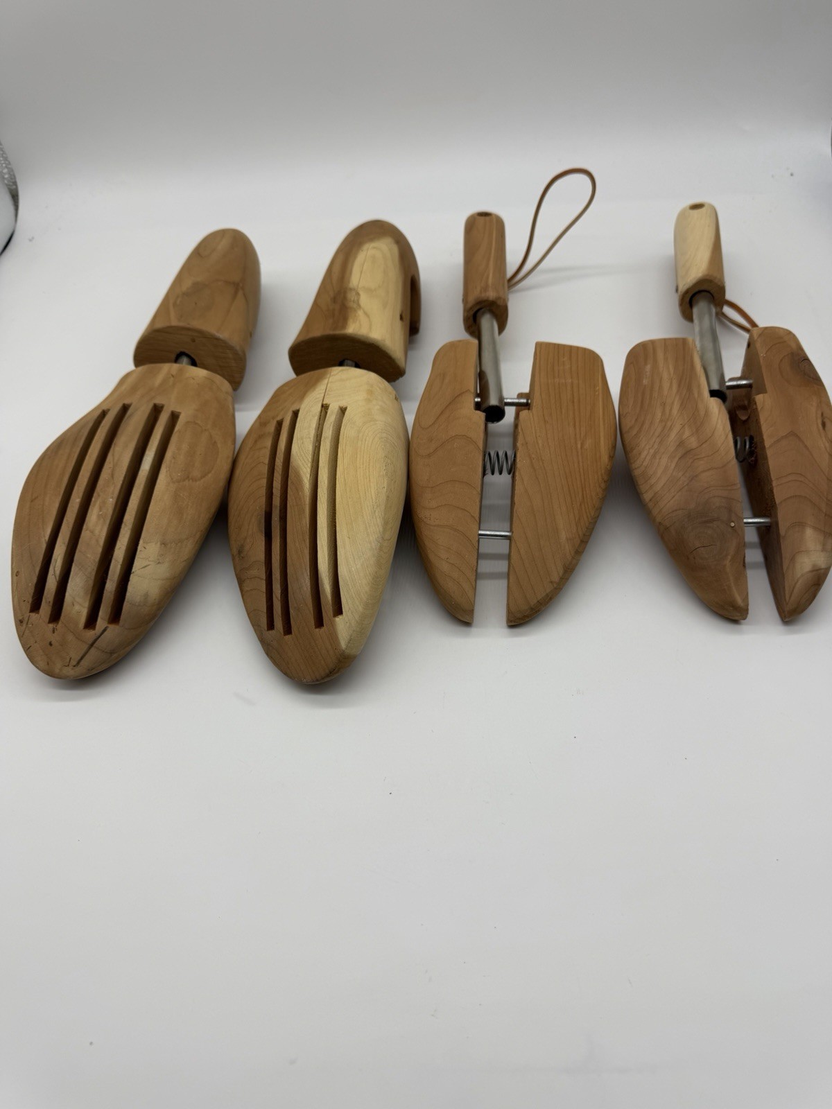 2 Pair Wooden Shoe Tree Johnston & Murphy And Unbranded