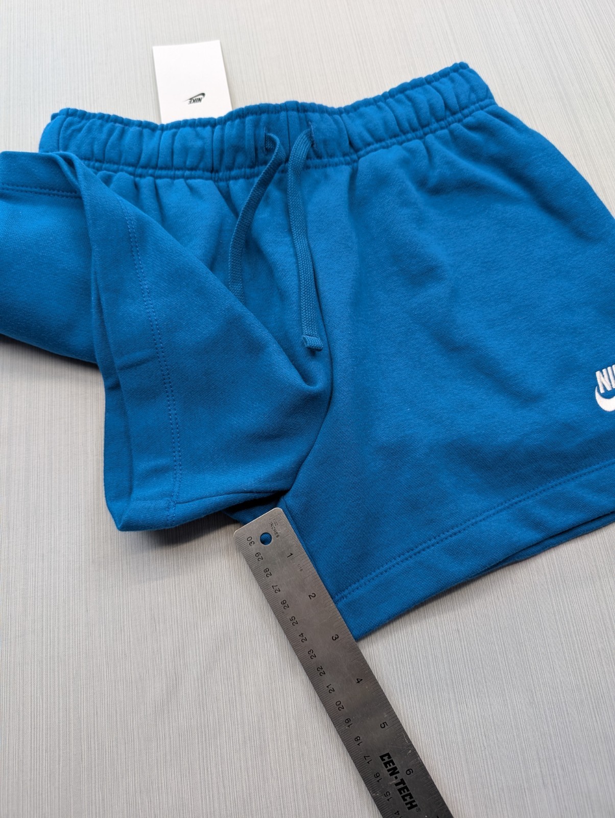 New Nike Club Fleece Mid-Rise Shorts Womens Size Small 3" Blue Green