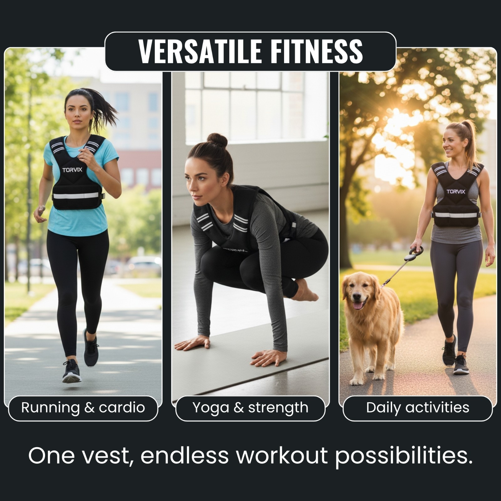 Weight Vest Adjustable 6-15 lb for Women and Men - Walking Running Training Vest