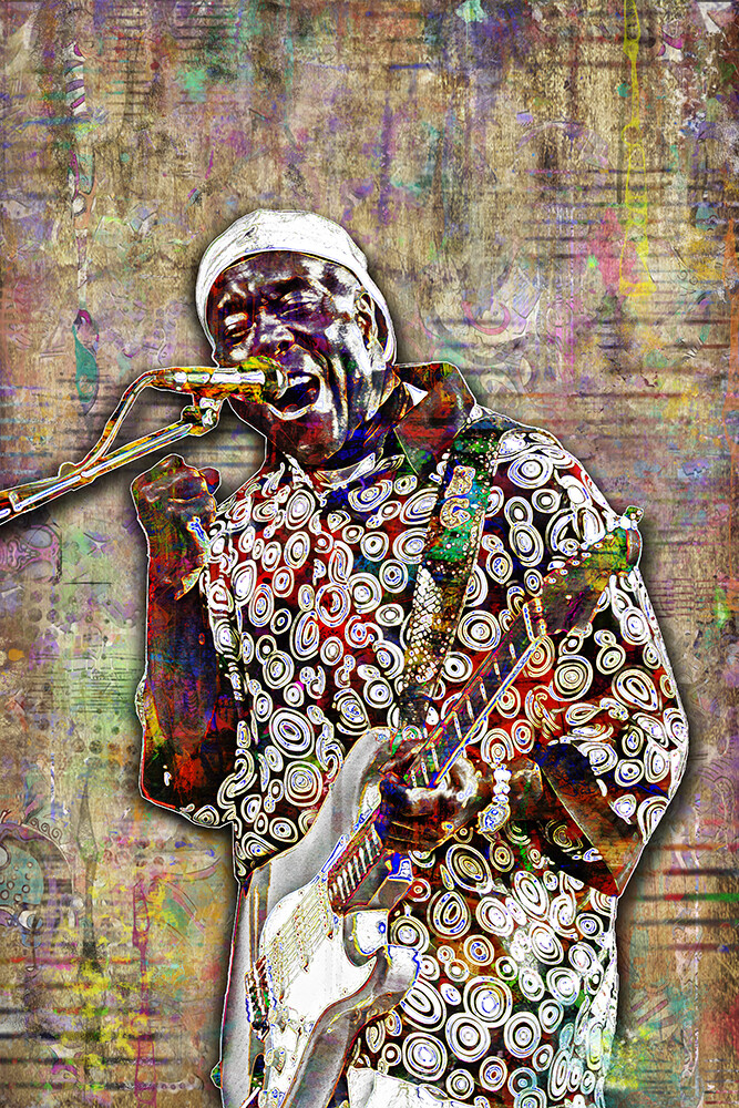 BUDDY GUY Poster, Buddy Guy Blues Guitar Pop Art Tribute Free Shipping US
