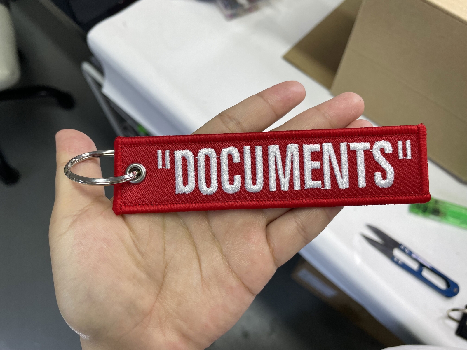 Customized key Chain Tag Motorcycle Outboard Double Sided Embroidered Keychain