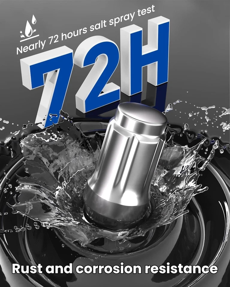 GAsupply 12x1.5 Lug Nuts Spline, Closed End Chrome Acorn Tuner Lug Nuts 1.38" 35