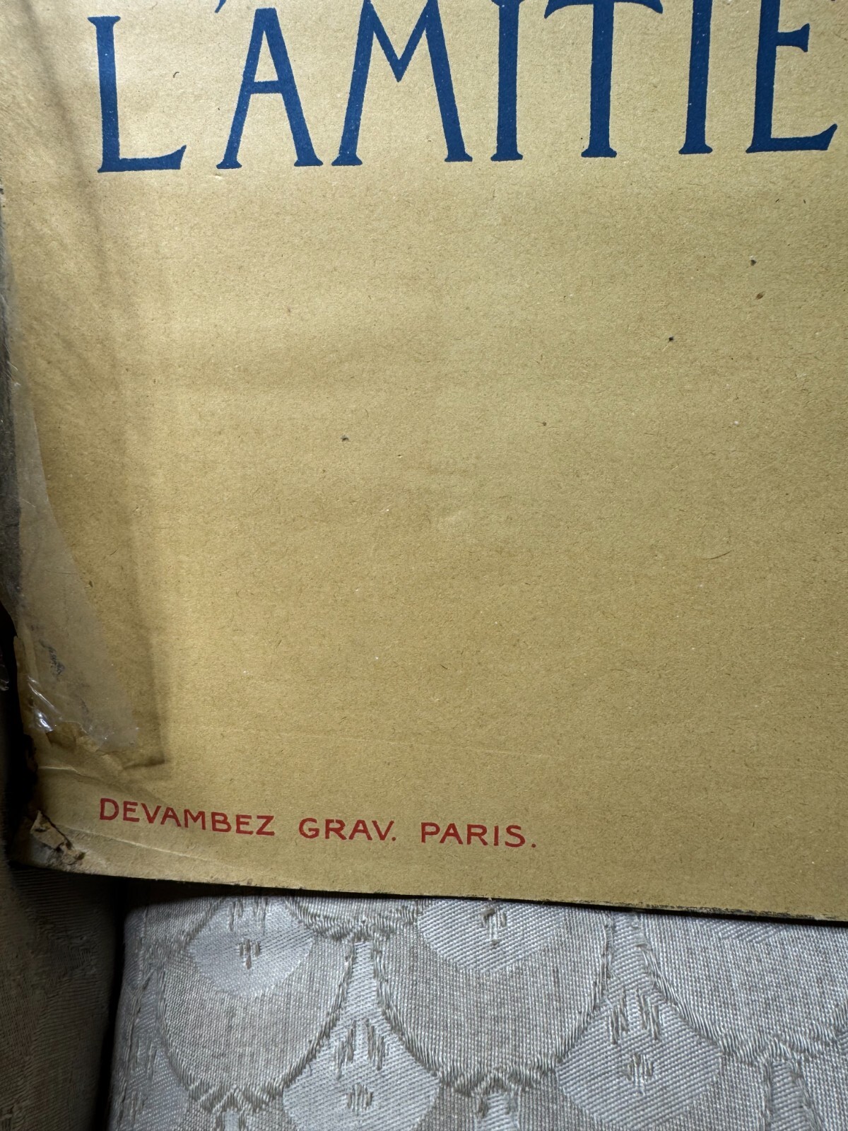 Rare Original WW1 "Croix Rouge Americaine, L'Amitie Des Etats Unis" Poster