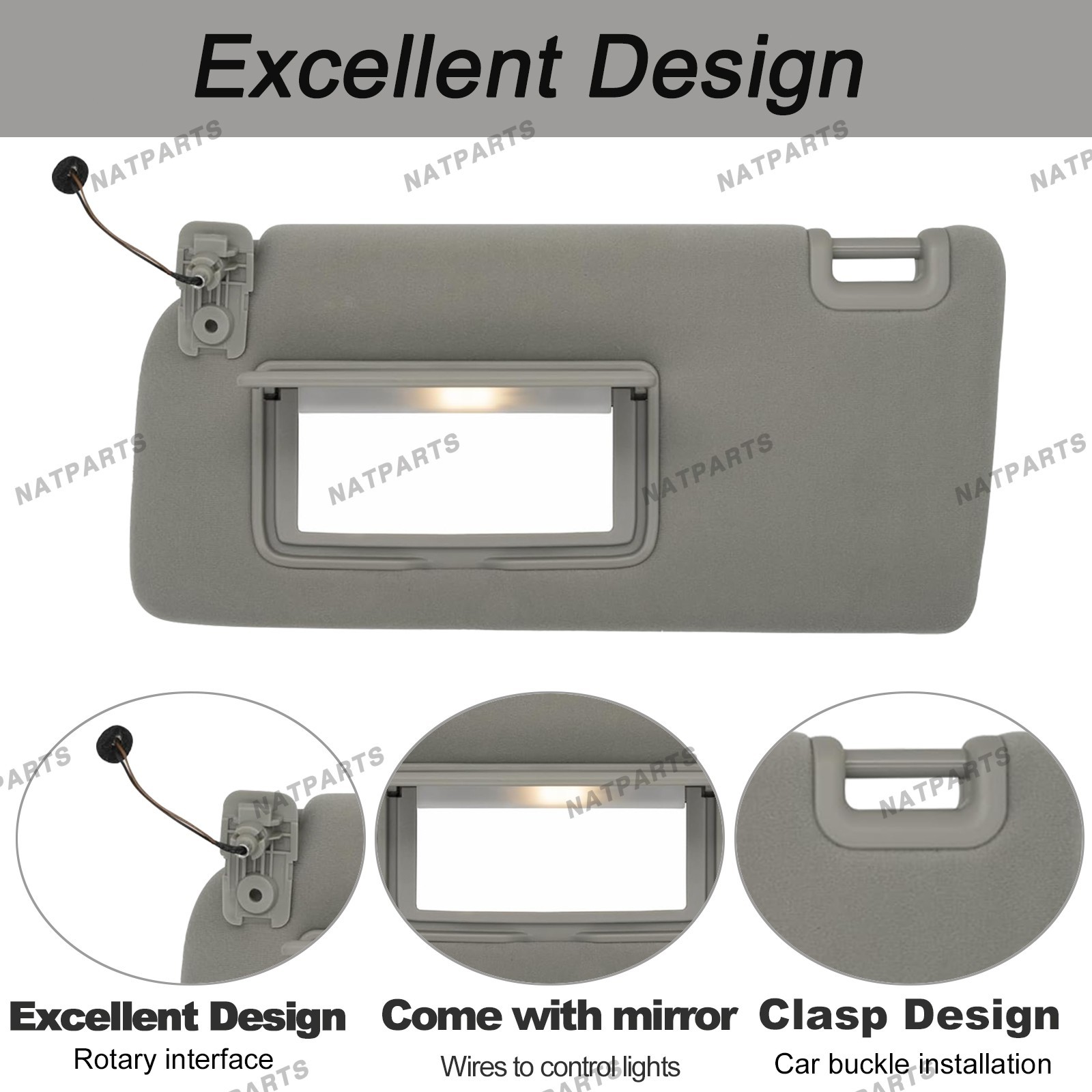 Left Driver Side Sun Visor for Nissan 05-21 Frontier 05-15 Xterra 96401- EA002