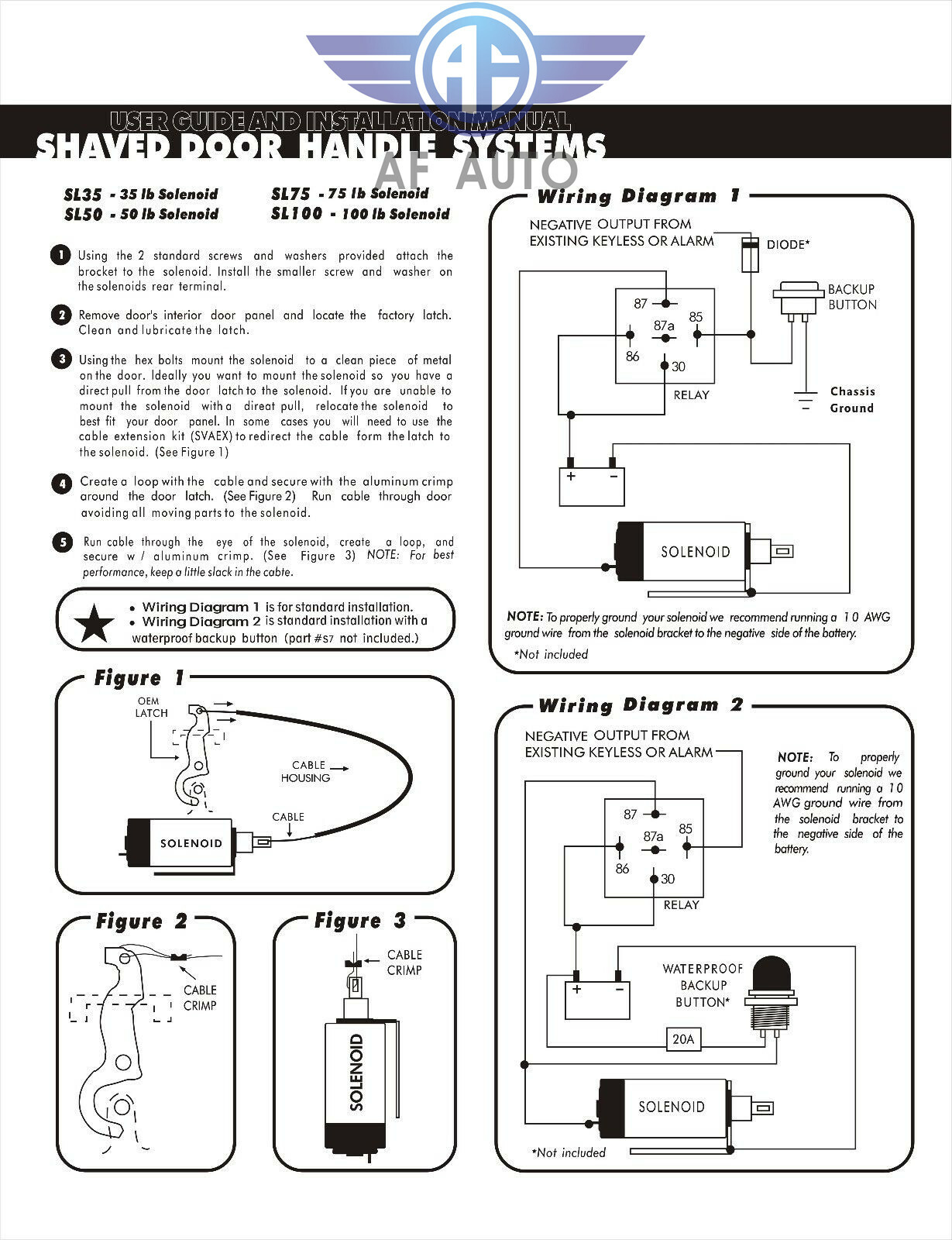 100lb 2 Door Shaved Door Handle Kit Popper Solenoid Street Rat Car Truck Hot Rod