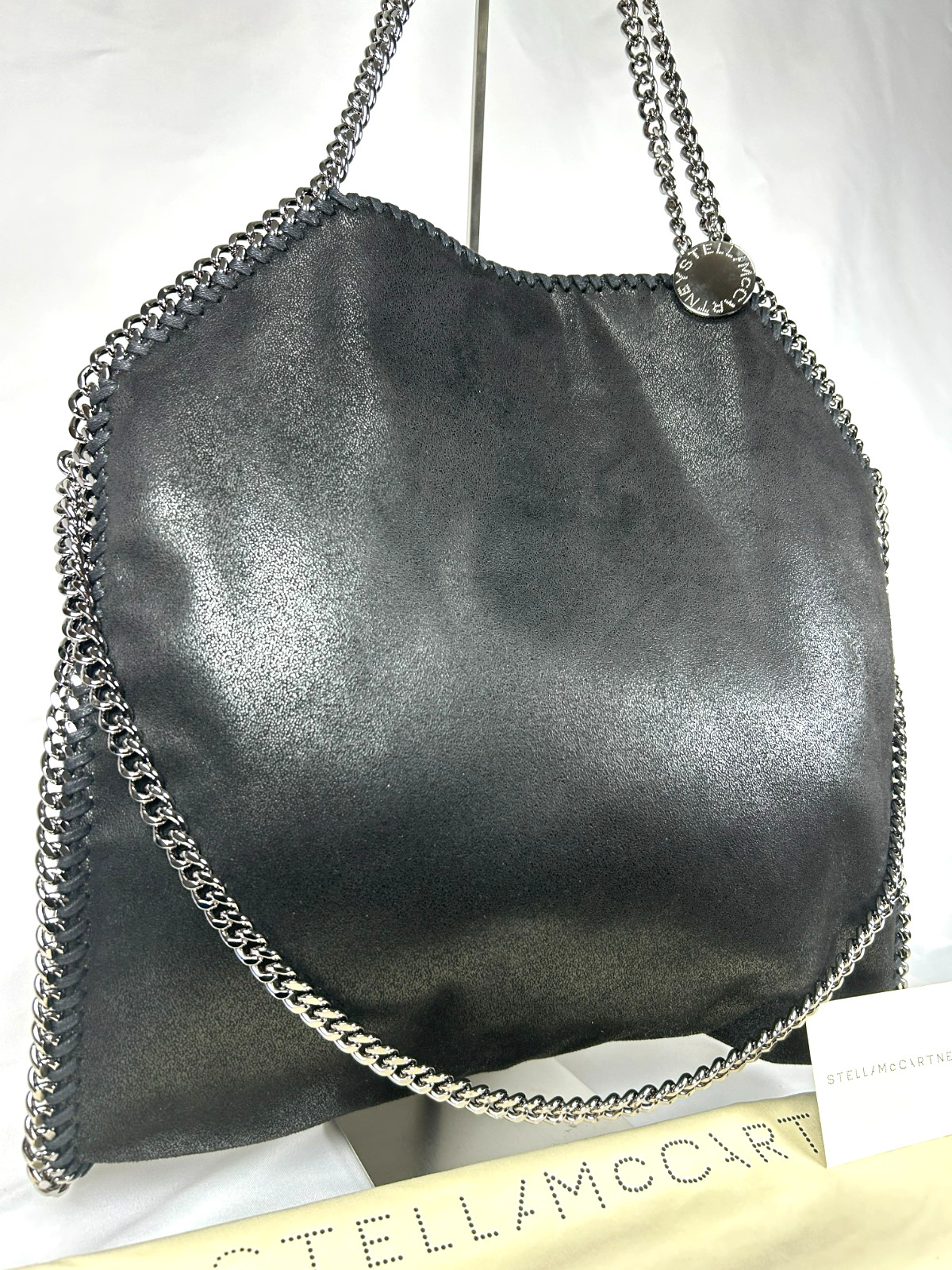 Stella McCartney Falabella Fold-Over Tote Shoulder Bag Black beautiful UK 122610