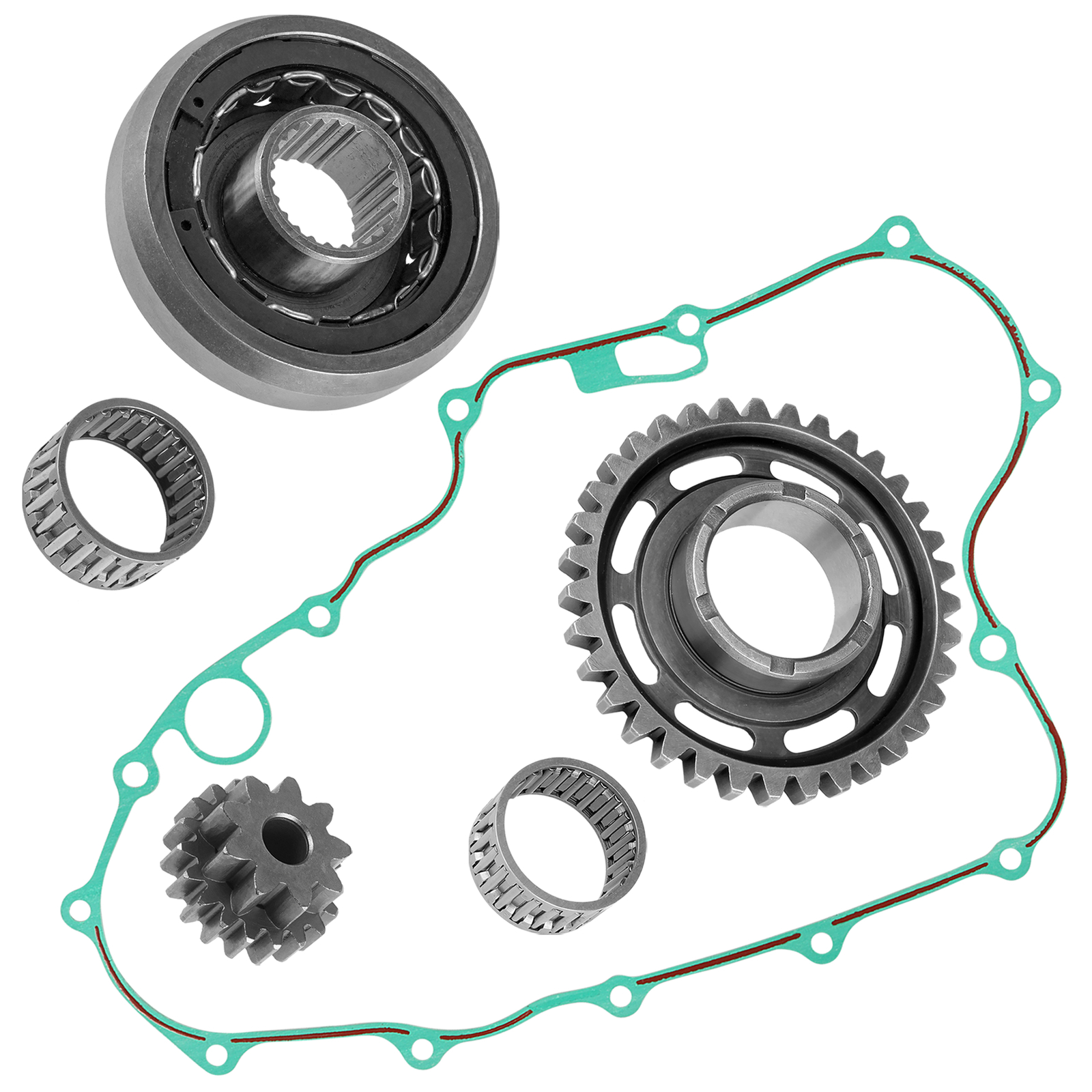 Starter Clutch & Driven Gear Reduction Gear W/Gasket for Honda CRF450X 2005-2020