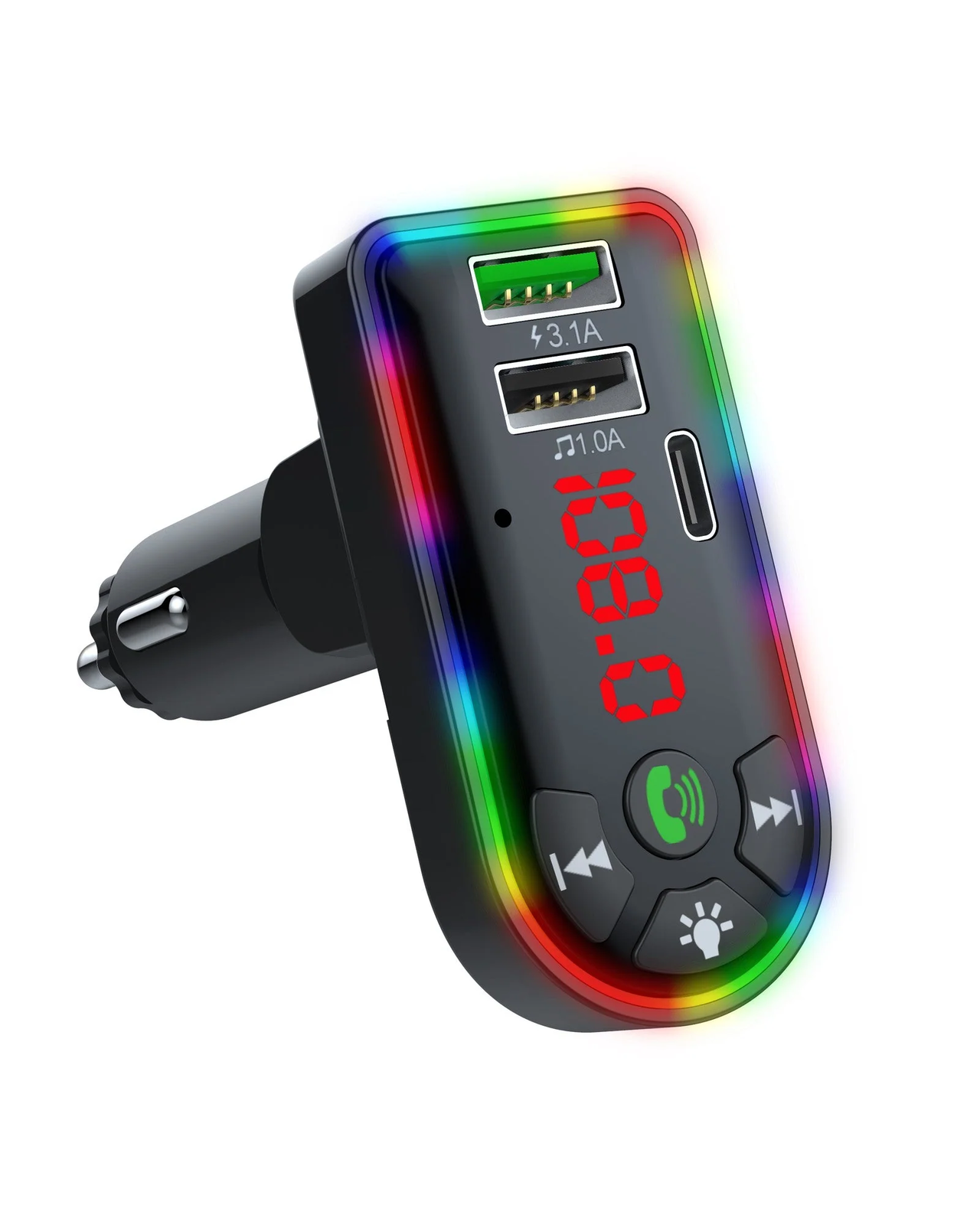 Audiobox TR-20 Car Bluetooth FM Transmitter with LED Lights