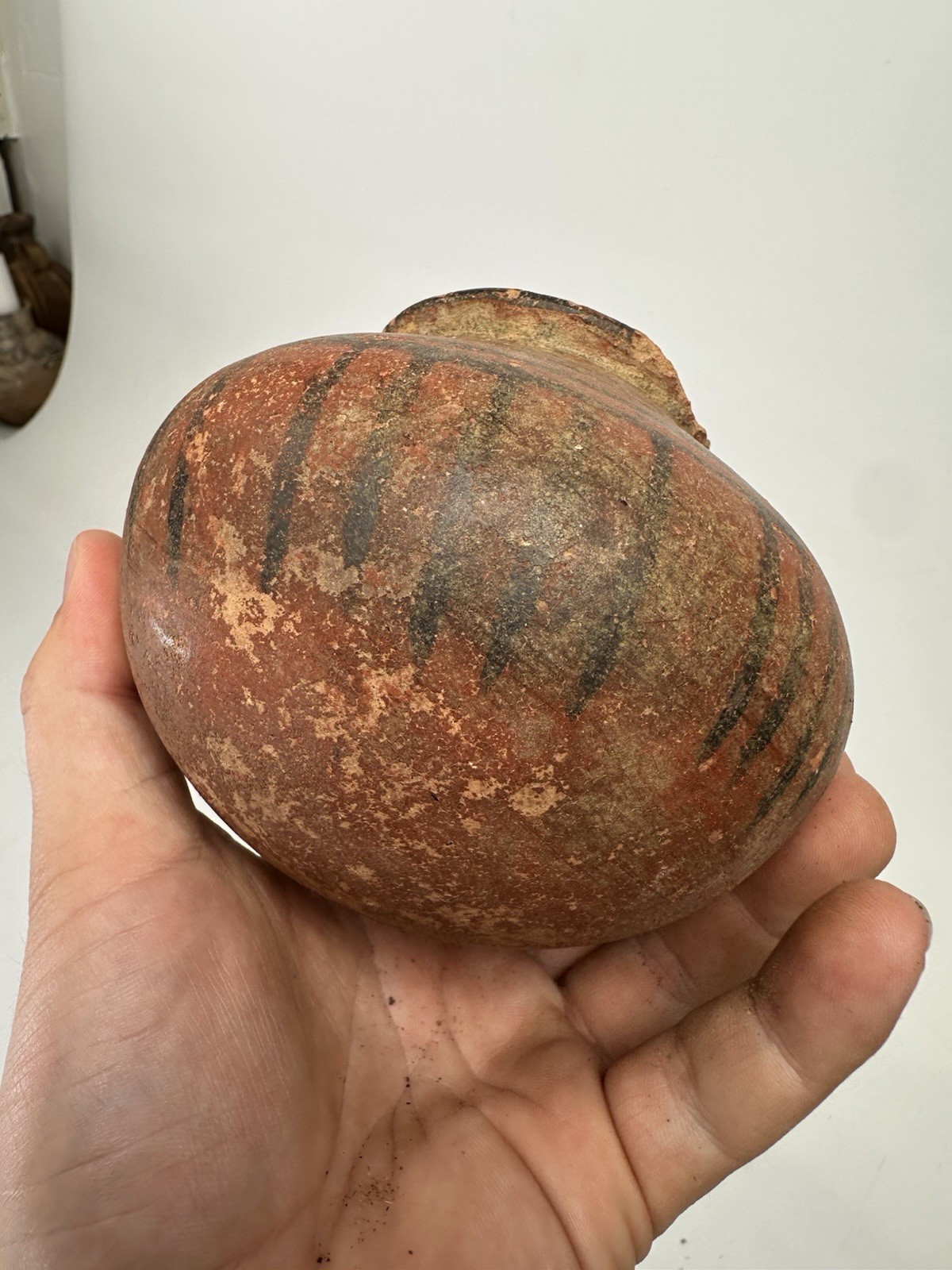 Pre Columbian Mayan? Painted Pottery Earthenware Bowl Jar Genuine 500BC-1200AD