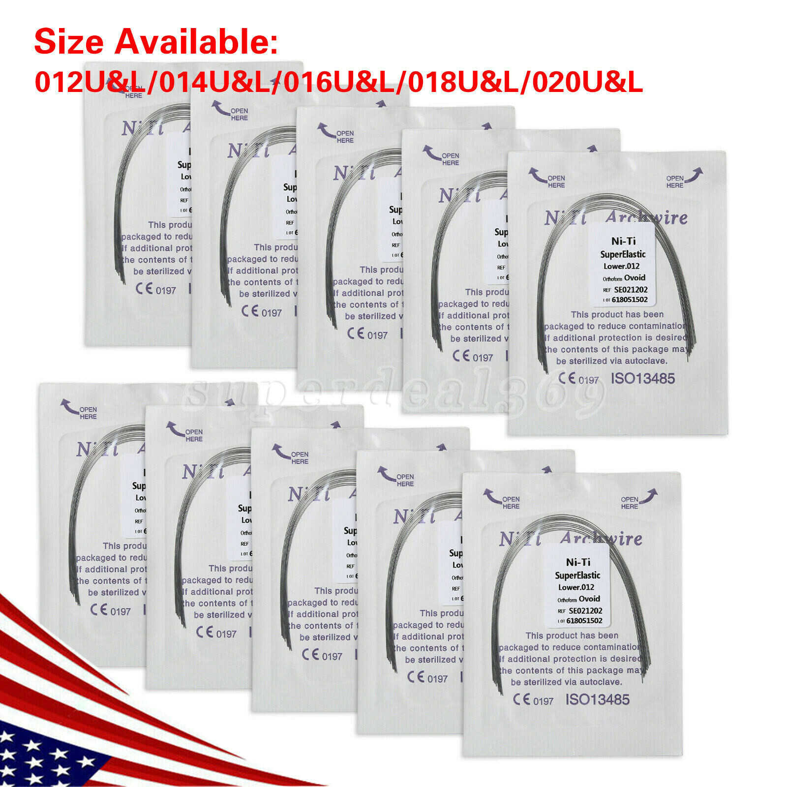 Dental Ortho Super Elastic Niti Arch Wire Round Ovoid Form for Bracket Braces CE