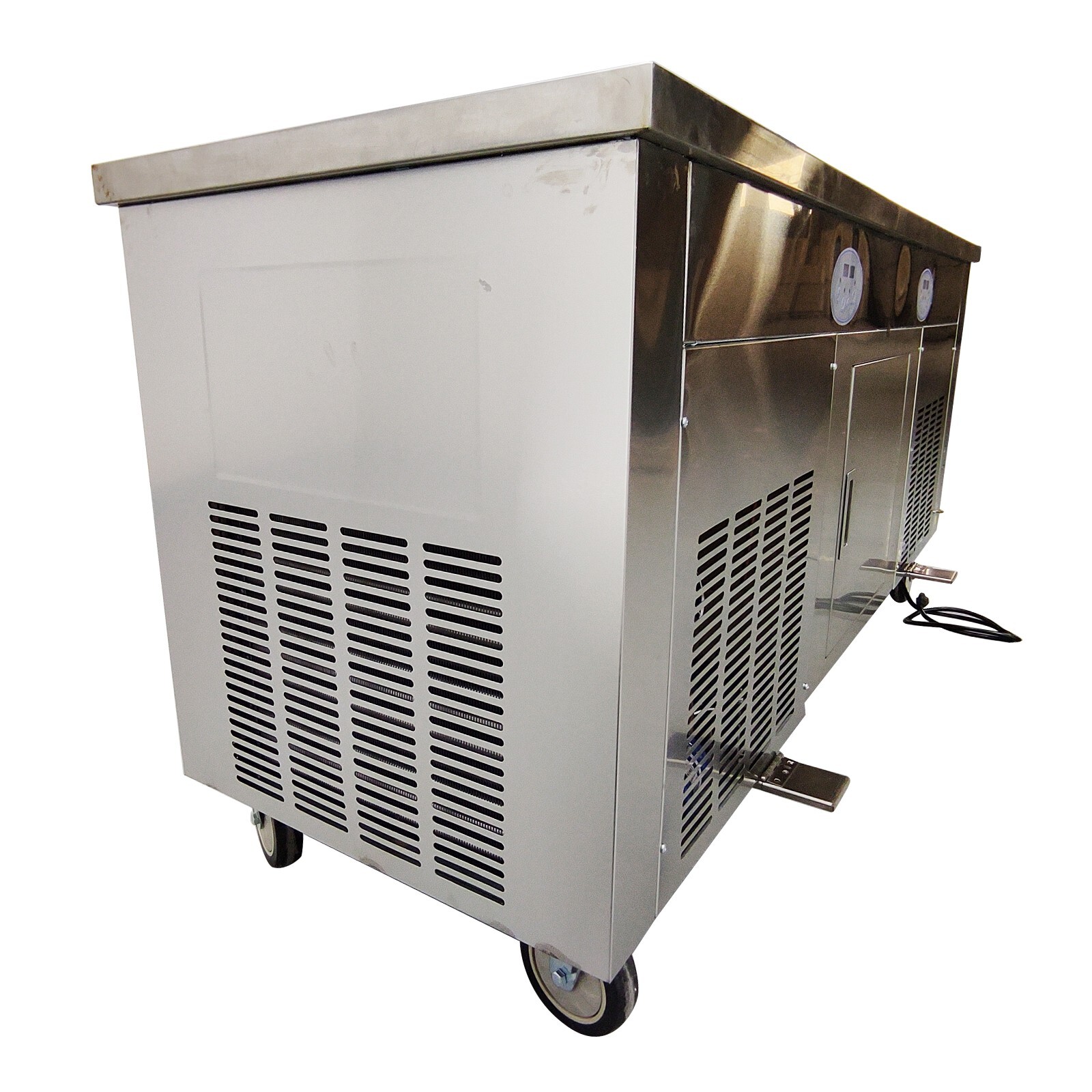 Commercial 17.7“x17.7" 110V Square Double Pans Fried Ice Cream Machine