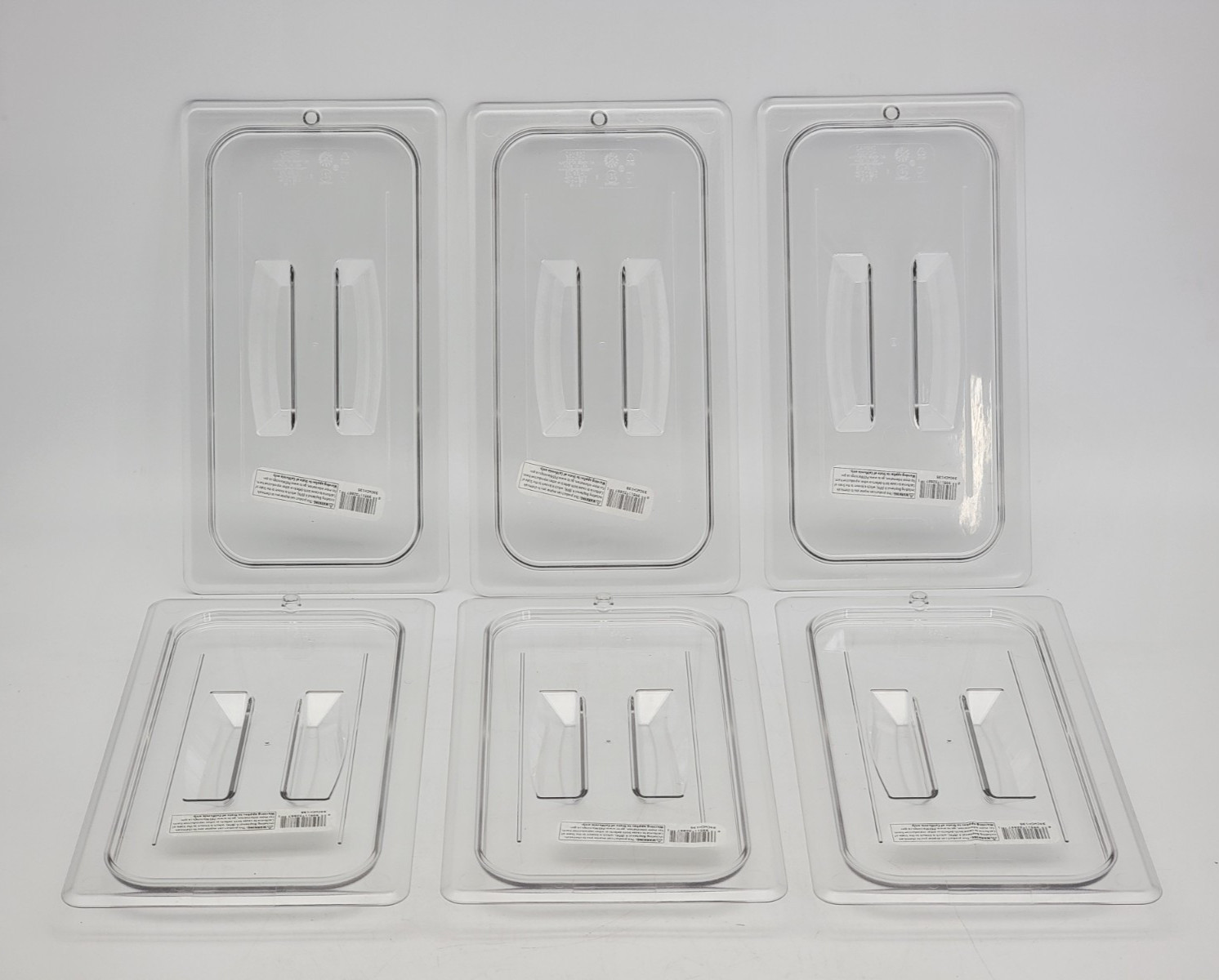 (6 Pack) Cambro CA30CWCH135 Food Pan Lid 1/3 Third Size Clear with Handle