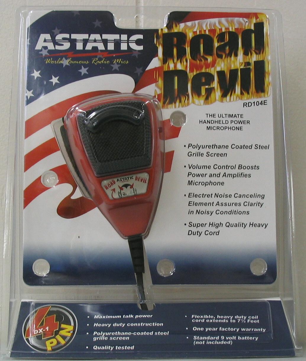 ASTATIC RD104E Road Devil CB Ham Radio microphone 4-pin RD104 mic Auth. Dealer