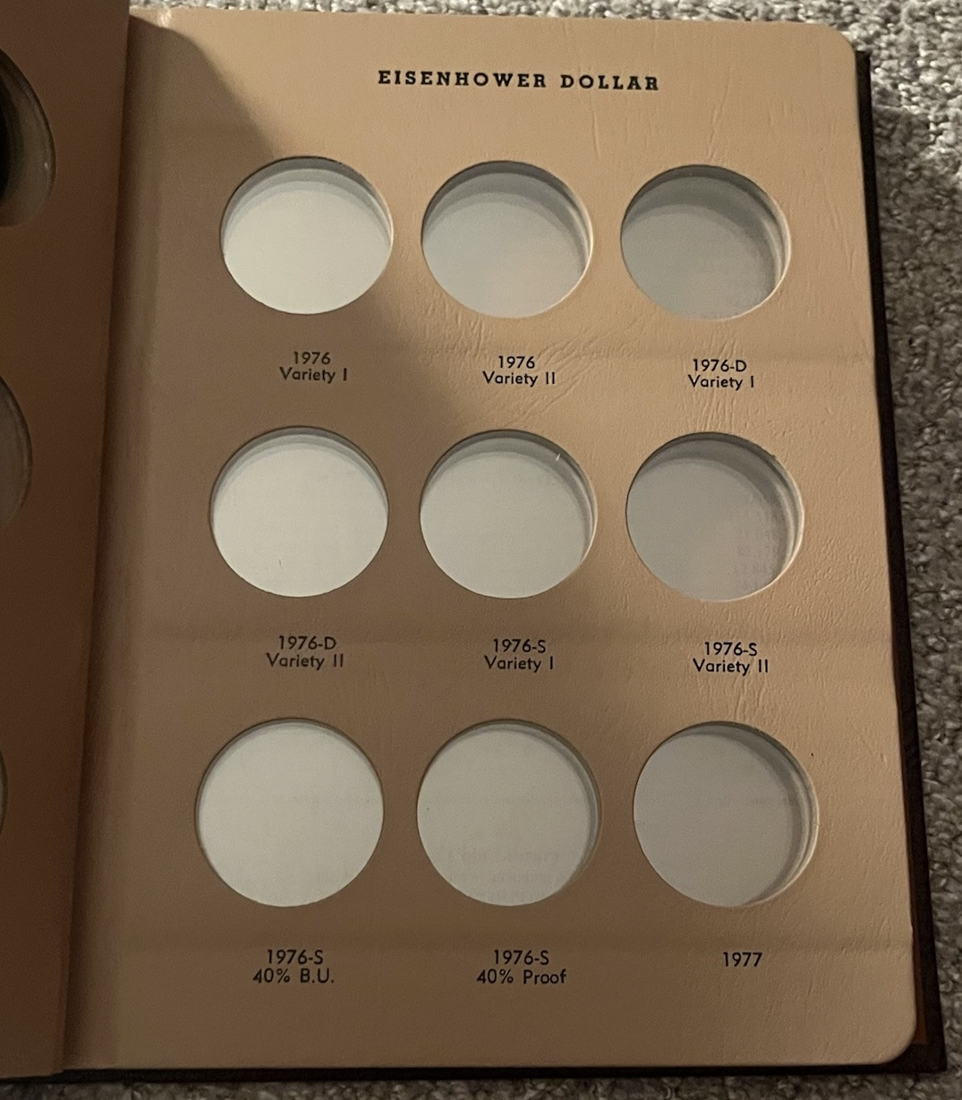 DANSCO COIN ALBUM #8176 EISENHOWER IKE DOLLARS 1971-1978 INCLUDING PROOFS