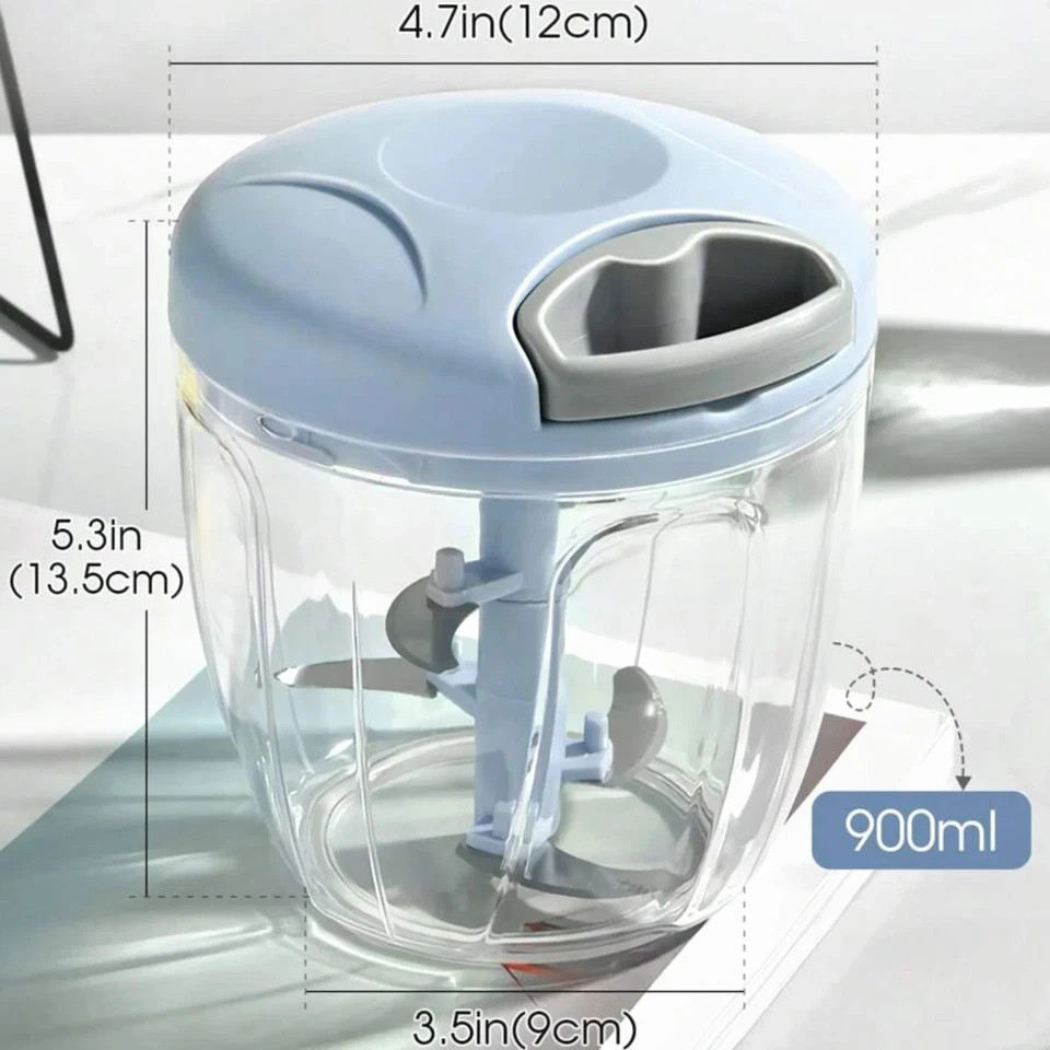 Vegetable Chopper Manual Food Processor Portable Hand Pull String Garlic Mincer.