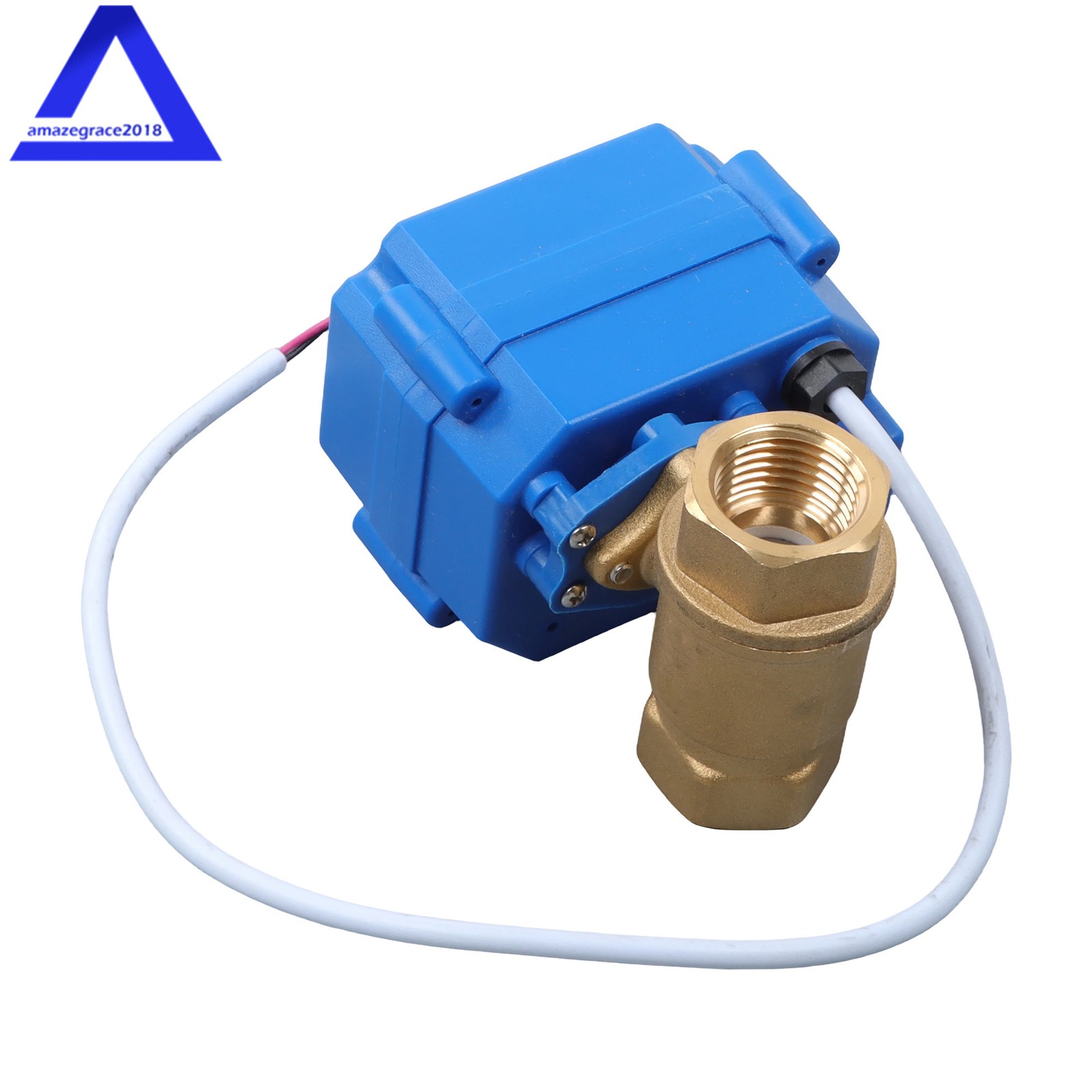 1/2" Brass Motorized Ball Valve, Full Port, 9-24V AC/DC, 2 Wire Auto Return
