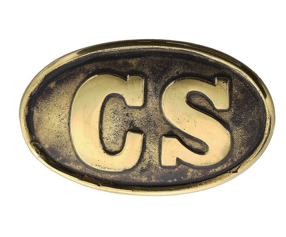 Civil War Belt Buckle Confederate States CS Brass Free Shipping