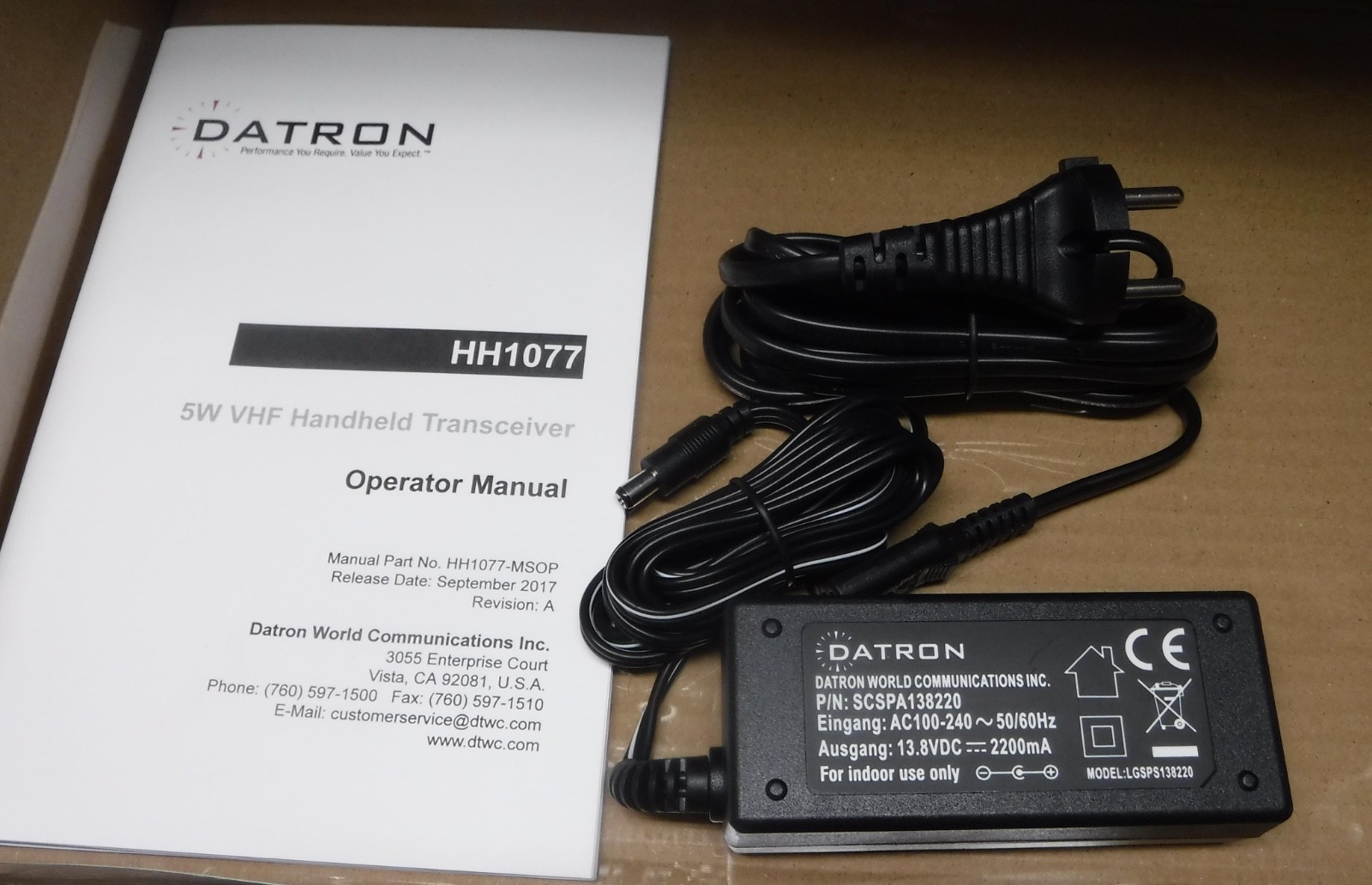 DATRON HH1077 KIT UNISSUED COND. LESS BATTERY AND PROG. CABLE FREE SHIPPING