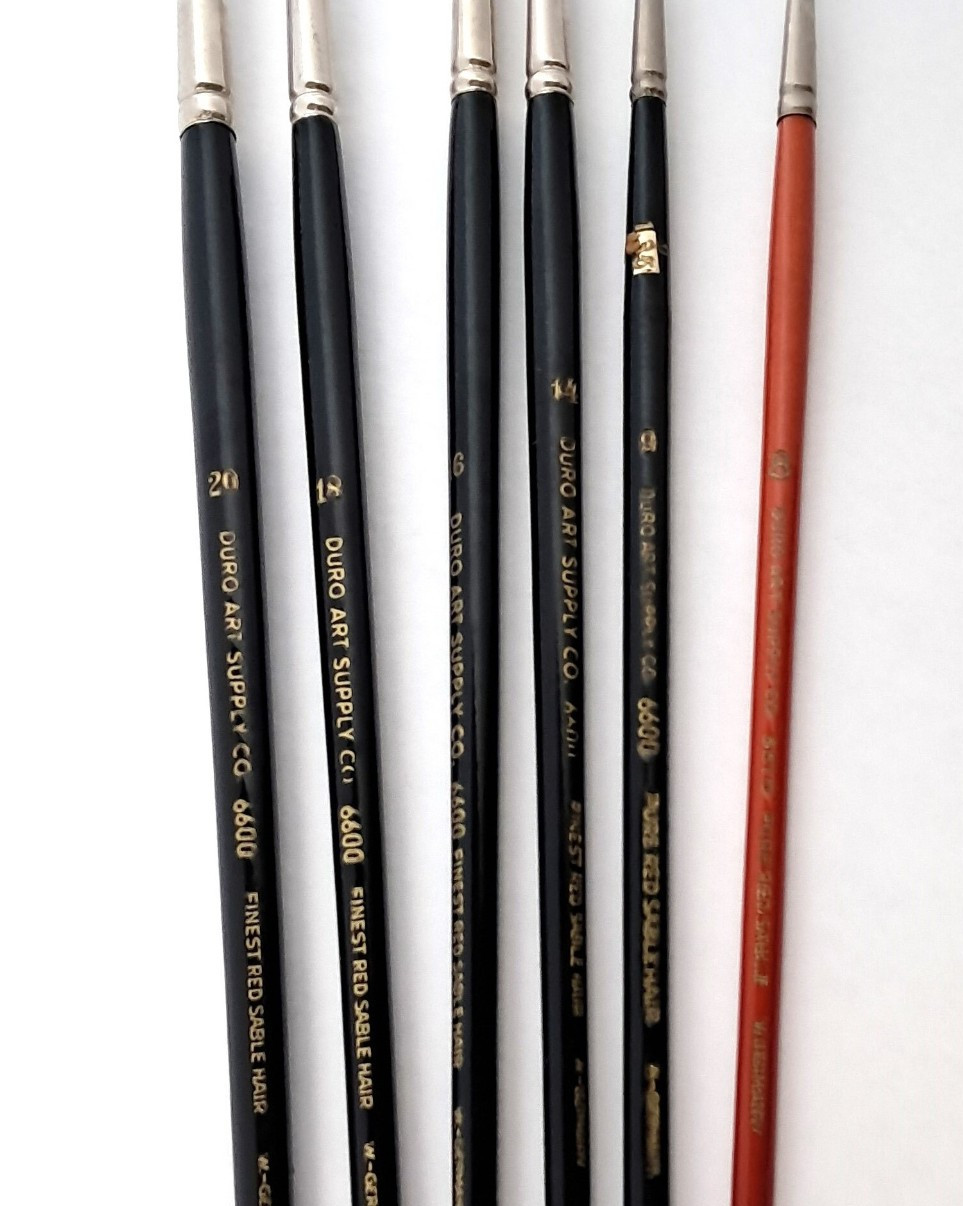 6 RED SABLE Artist Brushes | Comparable To GRUMBACHER 626-B