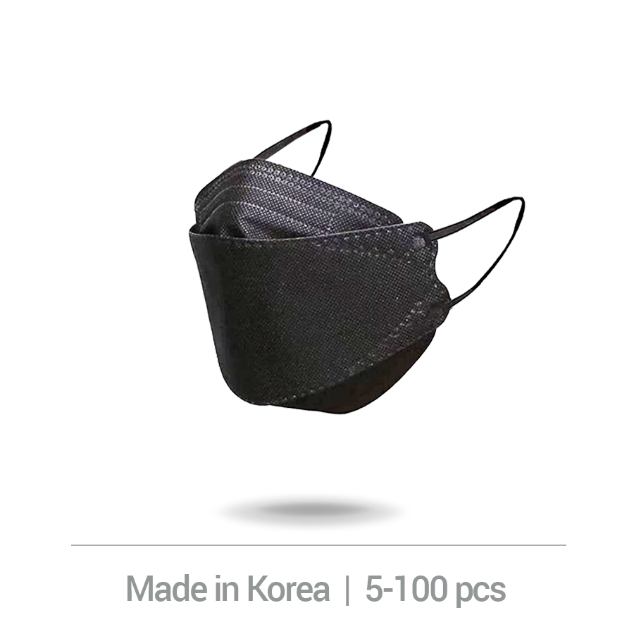 10/50/100 BLACK KF94 Disposable Face Masks 4 Layers Filters 95%+ PFE & BFE KN95