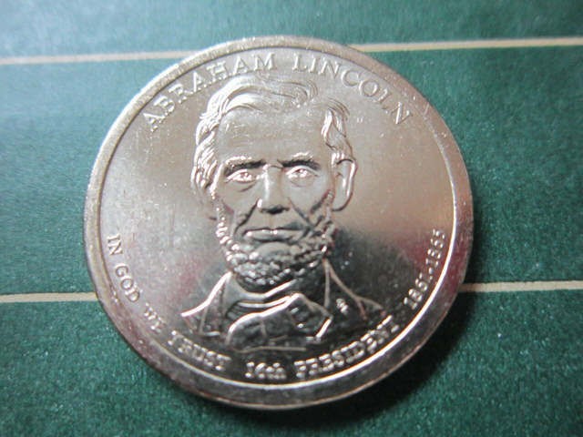 2010 P ABRAHAM LINCOLN $1 COIN UNC - FREE SHIPPING