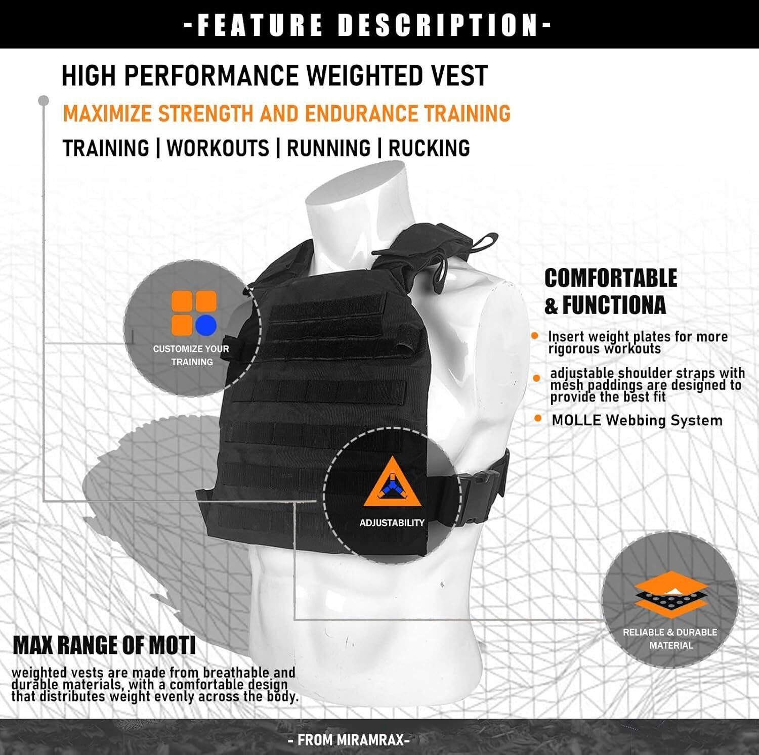 Weighted Vest for Men and Women Weight Vests Adjustable Strength and Endurance
