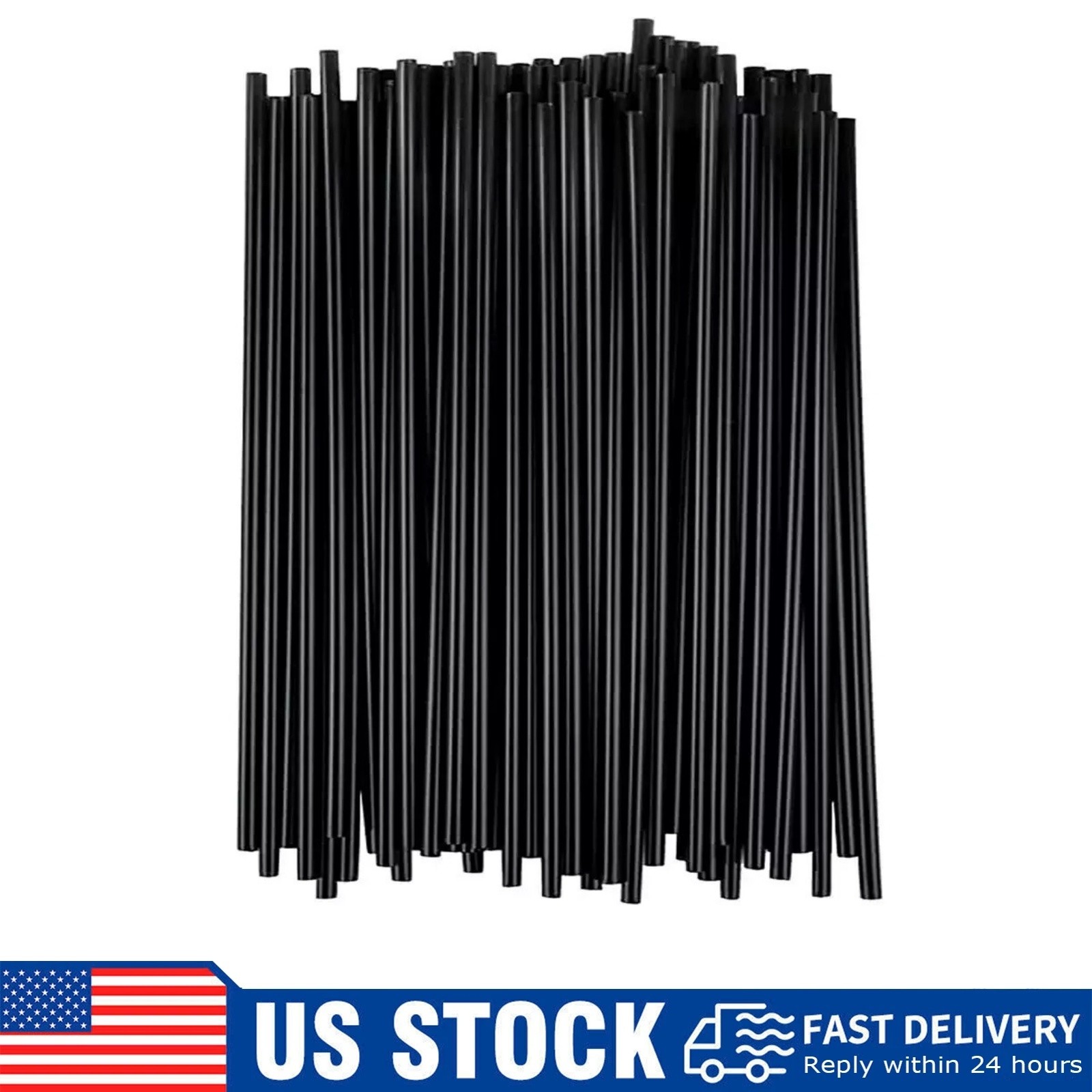 1000 Pack Black Plastic Stirrers Straws For Cocktail and Coffee Sip Sticks 5 in
