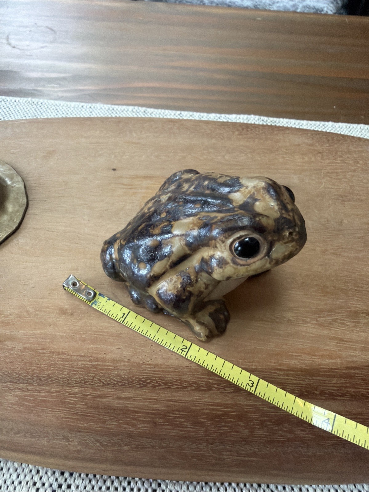 Japanese Shigaraki Pottery Toad Frog stoneware Figurine