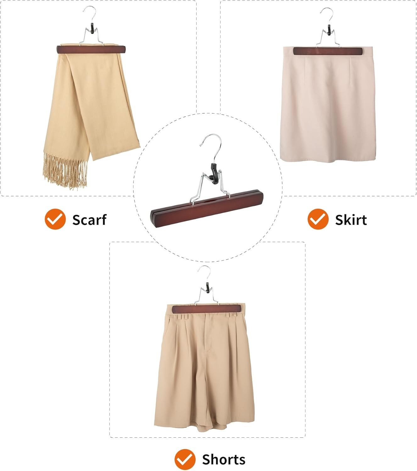 Wooden Pants Hangers Cherry 10 Pack...