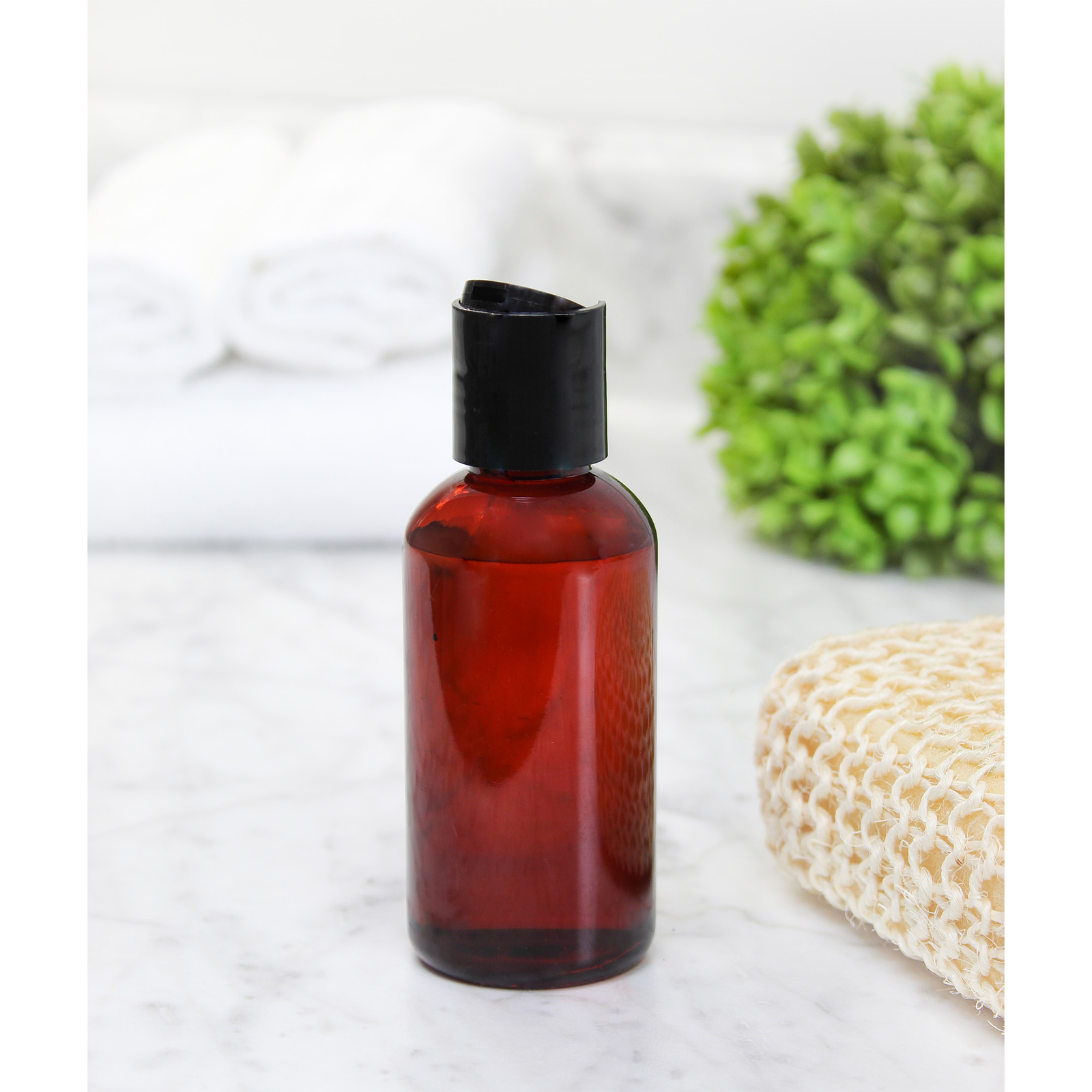 Plastic Squeeze Bottles w/Disc Top Flip Cap Bulk, 4oz 6pk Amber; BPA-Free