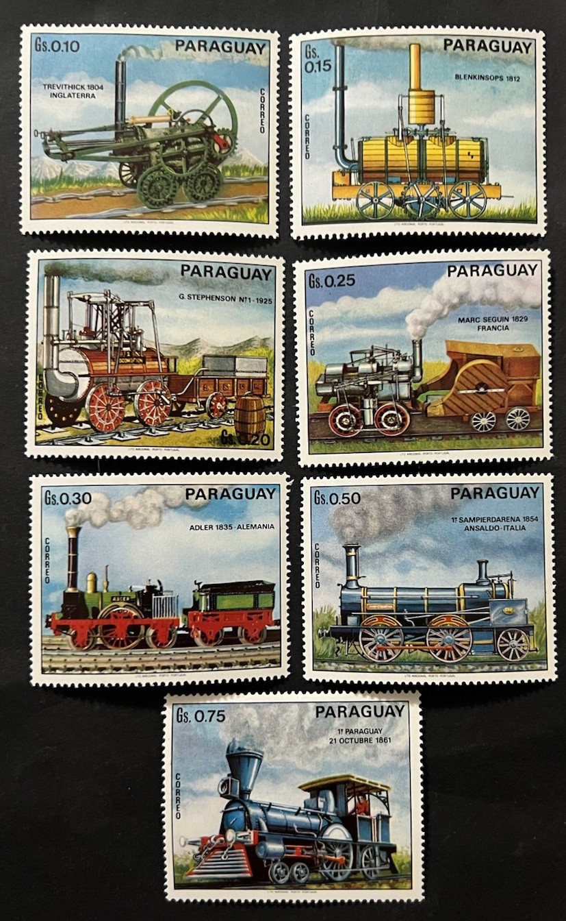 Travelstamps: Paraguay Stamps Mi 2254-2260 - Antique Train Engines - Mint MNH OG