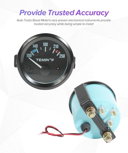 Water Temp Gauge,Car Accessories Universal 2"/52mm 12V Water Temp Meter,100