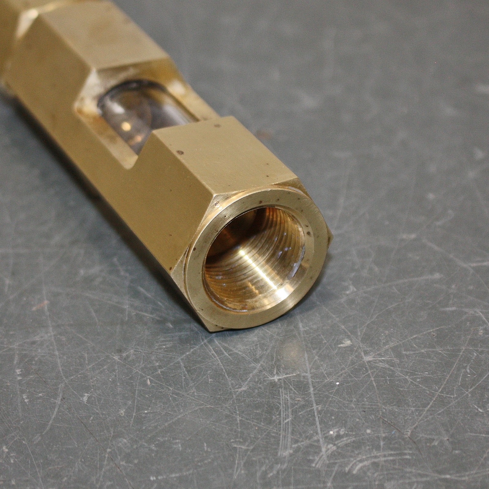 LDI Industries Inline Flow Sight F155, 3/4" PTF, Borosilicate Sight, Brass