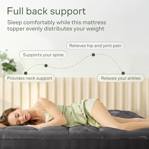 Ultra Soft Size Mattress Topper - Viscose Made from Bamboo King Dark Gray