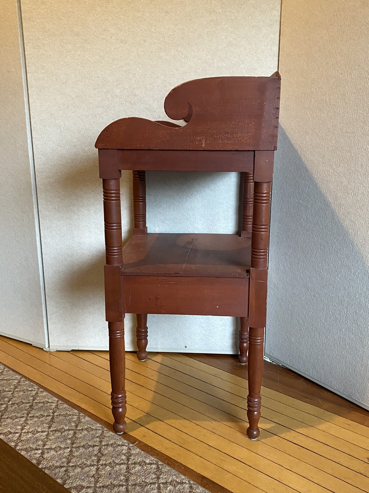 Antique Washstand w Birdseye Maple Drawer 19th Century Sheraton Style Classical