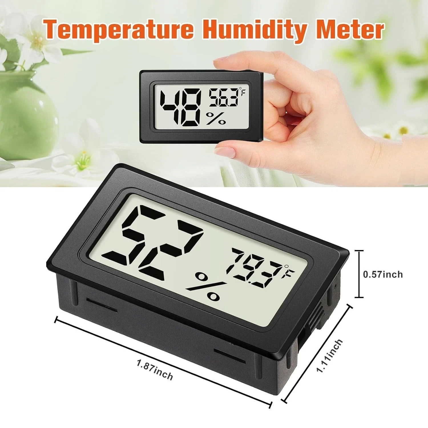 6 Pack Mini Hygrometer Indoor Humidity Meter, Small Digital Thermometer Humidity