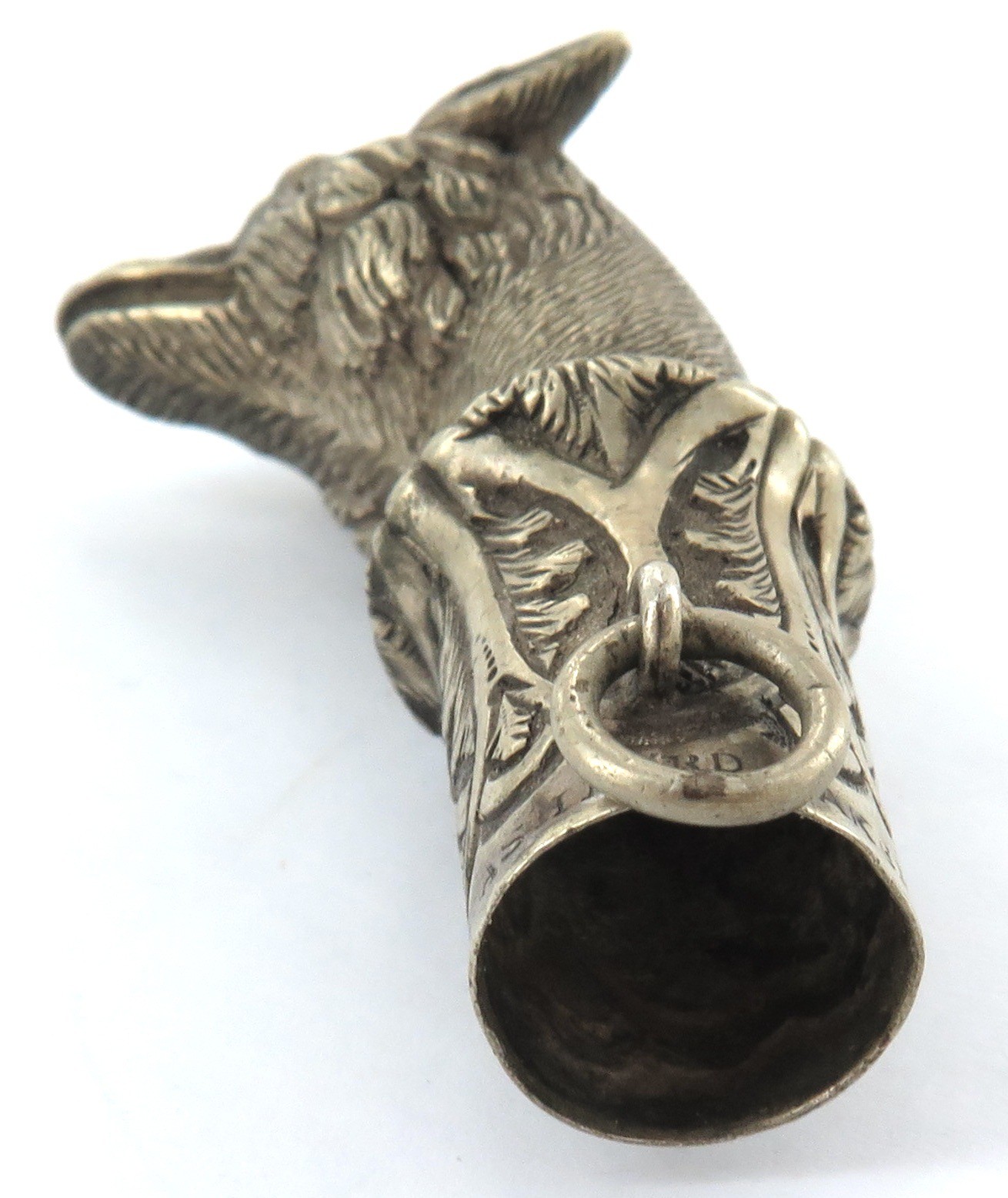 1800s Superb Fox Hunt Theme Riding Crop Finial by "Ashford, Maker to The Queen"