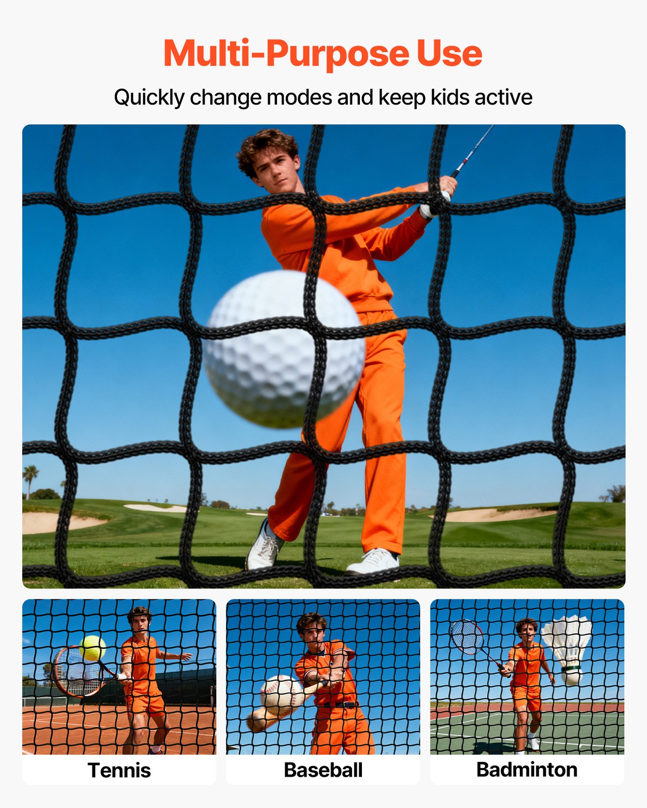VEVOR Golf Batting Cage 10 x 10 x 10FT Golf Cage for Indoor Outdoor Backyard